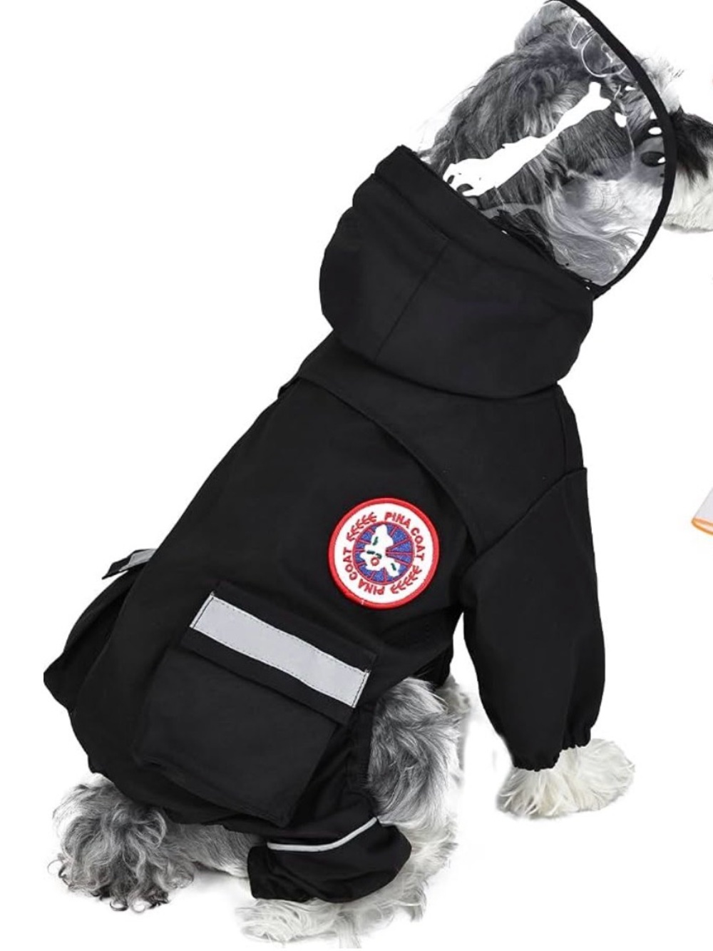 Pack 2 clothing’s dog Waterproof Black Dog Jacket with Reflective Trim and Hood
